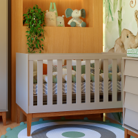 Berço Guiga Americano Vira Mini Cama Areia Fosco