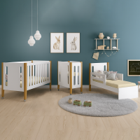 Berço Thomas Americano Vira Mini Berço e Mini Cama Branco Fosco