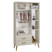 Quarto Completo Bebê Aline Areia - Berço + Cômoda + Guarda-Roupa 3 Portas