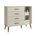 Quarto Completo Bebê Aline Areia - Berço + Cômoda + Guarda-Roupa 3 Portas