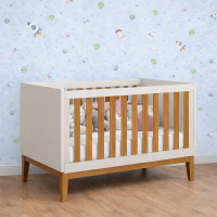 Berço Guiga Americano Vira Mini Cama Areia Fosco Com Savana