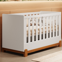 Berço Lotus Americano Vira Mini Cama Branco Fosco