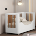 Berço Bia Slim Americano Vira Mini Berço e Mini Cama Branco Fosco Com Savana Berço Bia Slim Americano Vira Mini Berço e Mini Cama Branco Fosco Com Savana