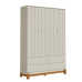 Quarto Completo Bebê Lótus Areia - Berço + Cômoda + Guarda-Roupa 4 Portas