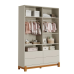 Quarto Completo Bebê Lótus Areia - Berço + Cômoda + Guarda-Roupa 4 Portas