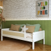 Cama Montessoriana Carneiros Branca – Madeira/Mdf com Grade de Proteção com Detalhe em Palha 197x95cm