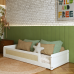 Cama Montessoriana Carneiros Branca – Madeira/Mdf com Grade de Proteção com Detalhe em Palha 197x95cm