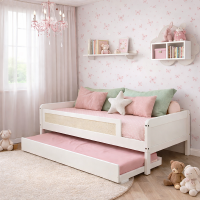 Cama Carneiros Montessoriana Branca + Auxiliar 