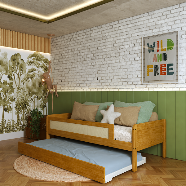 Cama Carneiros Montessoriana Mel + Auxiliar 