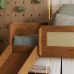 Cama Solteirão com Escorregador Carneiros Mel – Madeira/Mdf com Grade de Proteção com Detalhe em Palha 197x195cm