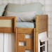 Cama Solteirão com Escorregador Carneiros Mel – Madeira/Mdf com Grade de Proteção com Detalhe em Palha 197x195cm