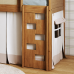 Cama Solteirão com Escorregador Carneiros Mel – Madeira/Mdf com Grade de Proteção com Detalhe em Palha 197x195cm