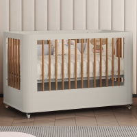 Berço Bia Slim Americano Vira Mini Berço e Mini Cama Areia Fosco