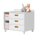 Berço Valentina Americano Multifuncional Com Cama Auxiliar Branco Fosco Com Savana Berço Valentina Americano Multifuncional Com Cama Auxiliar Branco Fosco Com Savana