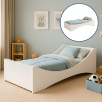 Cama Solteirão Luma Reversível 2 em 1 Branco Fosco – Mdf 194x95cm