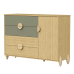 Quarto Completo Bebê Gracia Oliva Naturale  - Berço + Cômoda + Guarda-Roupa 3 Portas