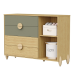 Quarto Completo Bebê Gracia Oliva Naturale  - Berço + Cômoda + Guarda-Roupa 3 Portas
