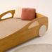 Cama Montessoriana Solteirão Carro Lumi Ábaco Amadeirada com Rodas Off White – MDF 209x97cm